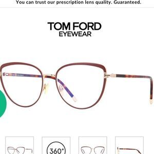 Tom Ford FT5741-B Brown‎ on Gold with Havana NWT in packaging